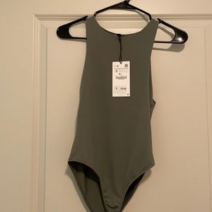 ZARA olive green bodysuit S